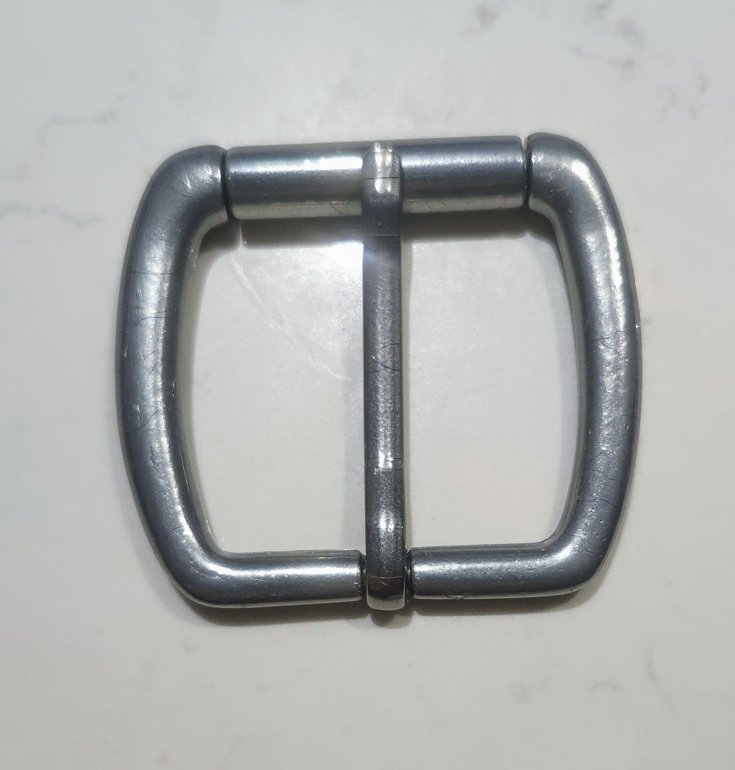 Square Silver Buckle with a Roller